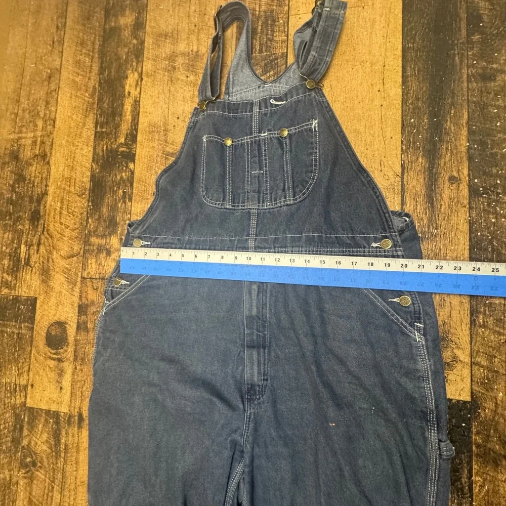Roebucks Denim Bib Overalls Blue Classic Workwear Carpenter Pants Size 42x30‎